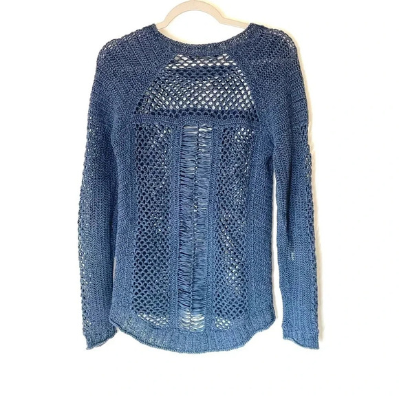 BcbgMaxAzria Lynx Open Stitch Crochet Pullover Sweater Size XS - Picture 7 of 9